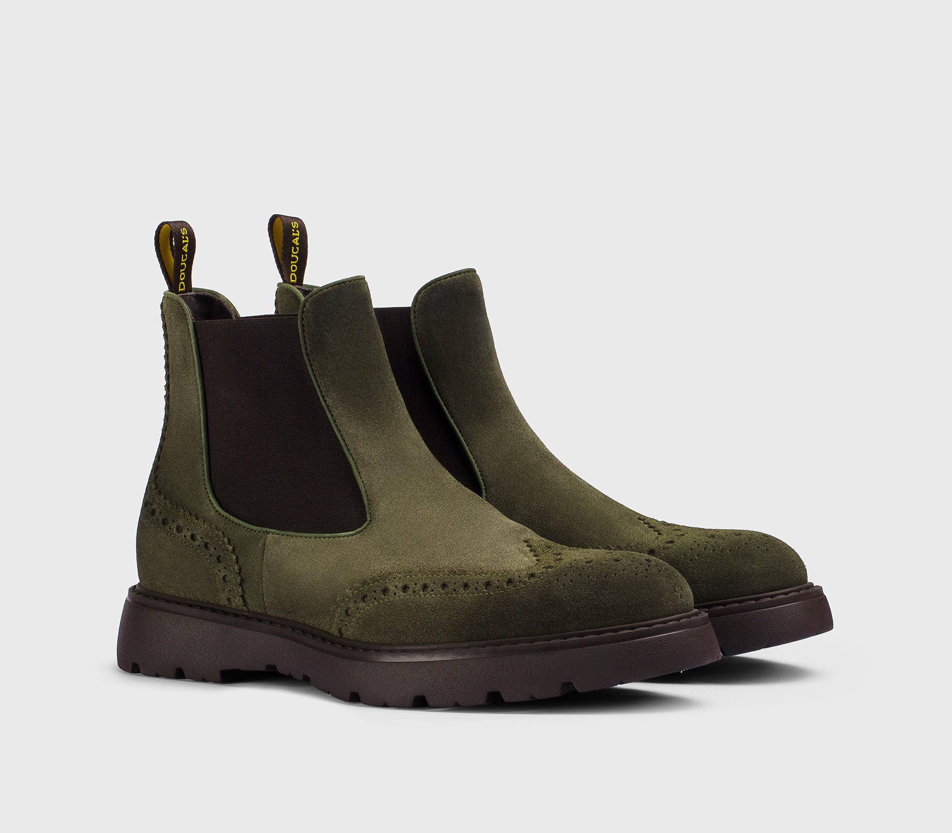 doucal-s-wingtip-stiefelette-velours-moosgr-n-herren image 3