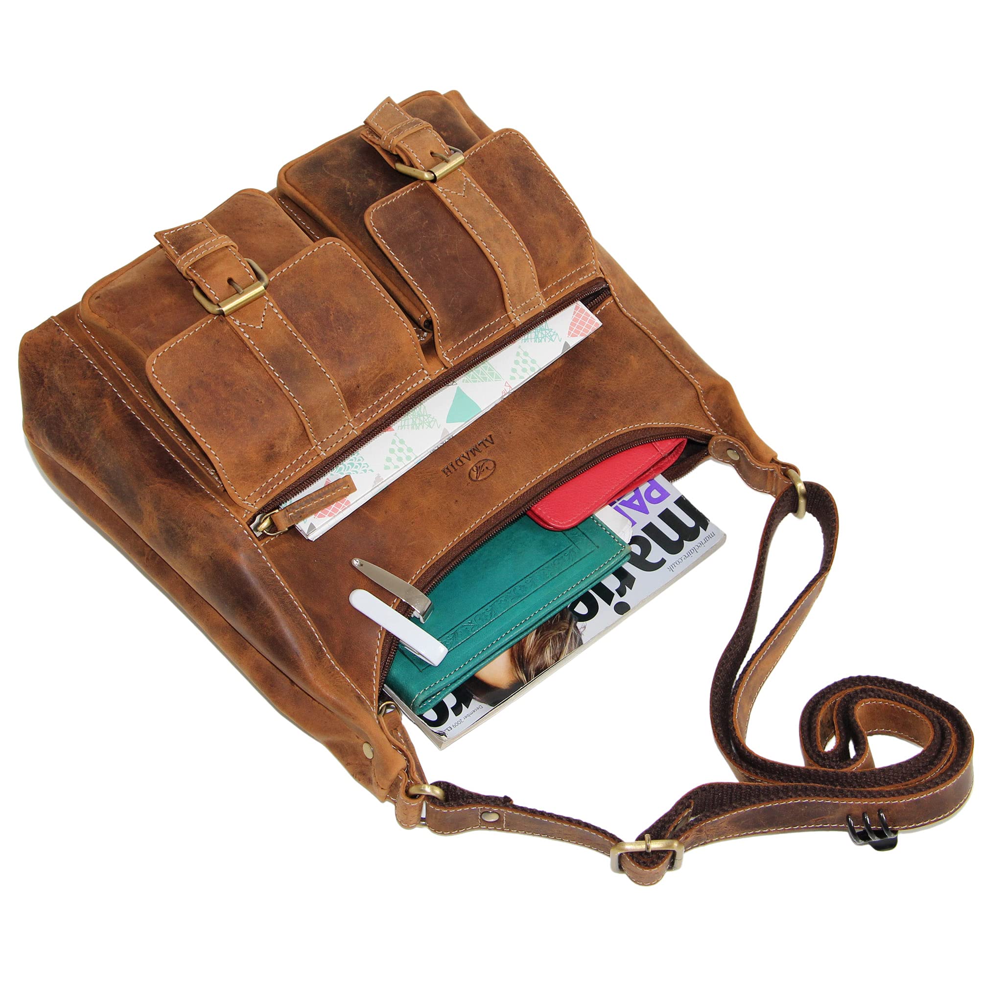 almadih-lara-vintage-damentasche-braun-echtleder image 7