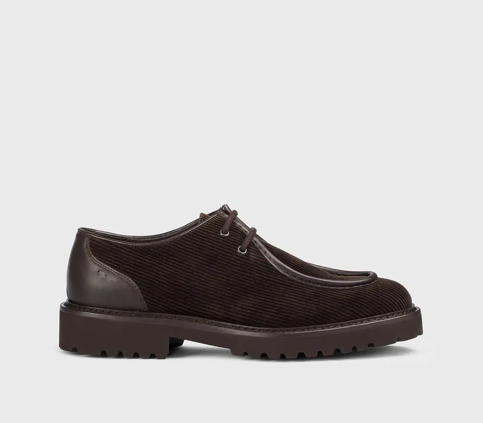 doucal-s-derby-schn-rschuh-mahagoni-samt-gummisohle image 1