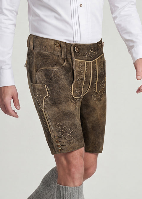 beckert-traunstein-wildbock-lederhose-kurz-mushroom-braun image 2