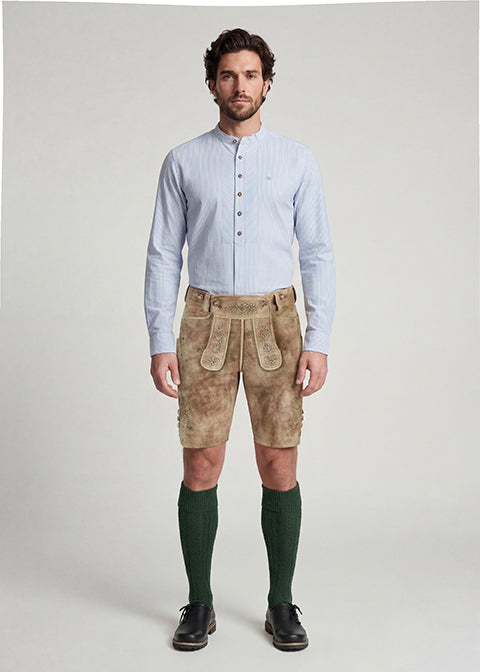 beckert-grossgmain-wildbock-lederhose-kurz-barock-stickerei image 1