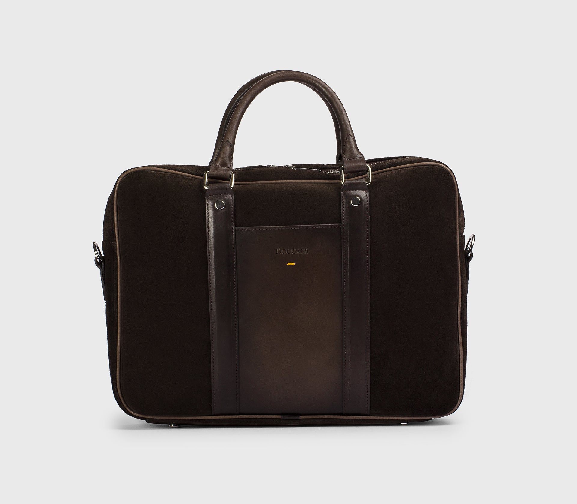 doucal-s-24h-tasche-erdfarben-leder-velours-schulterriemen image 1