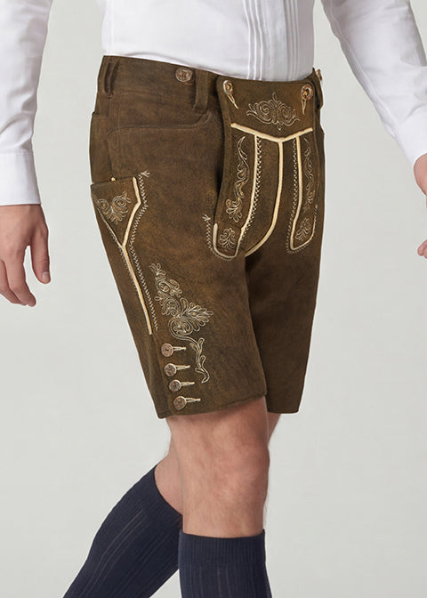 beckert-friesach-hirschlederhose-kastanie-antik-reliefstickerei image 2
