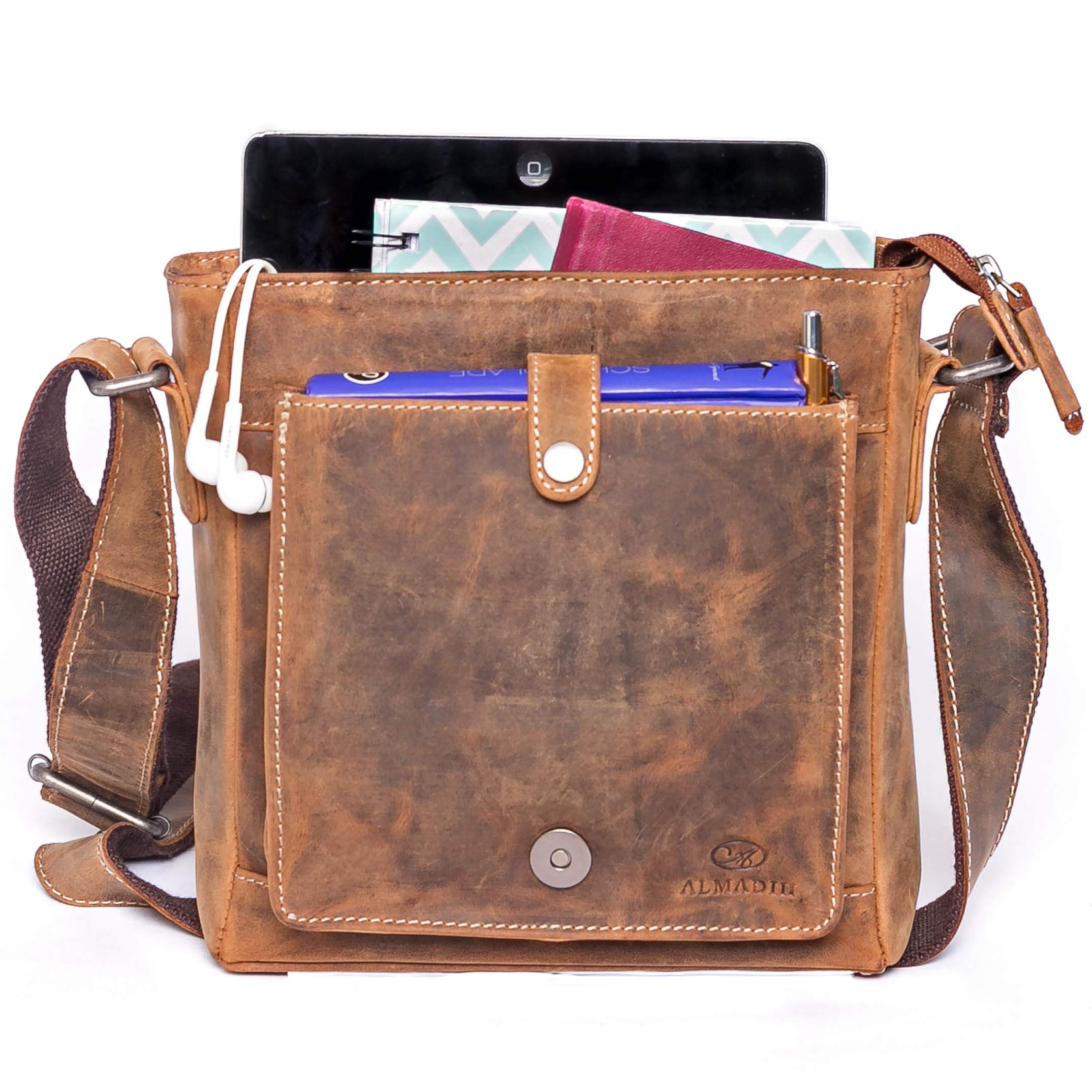 almadih-taschen-luis-umh-ngetasche-leder-braun-vintage-9-7-zoll image 4
