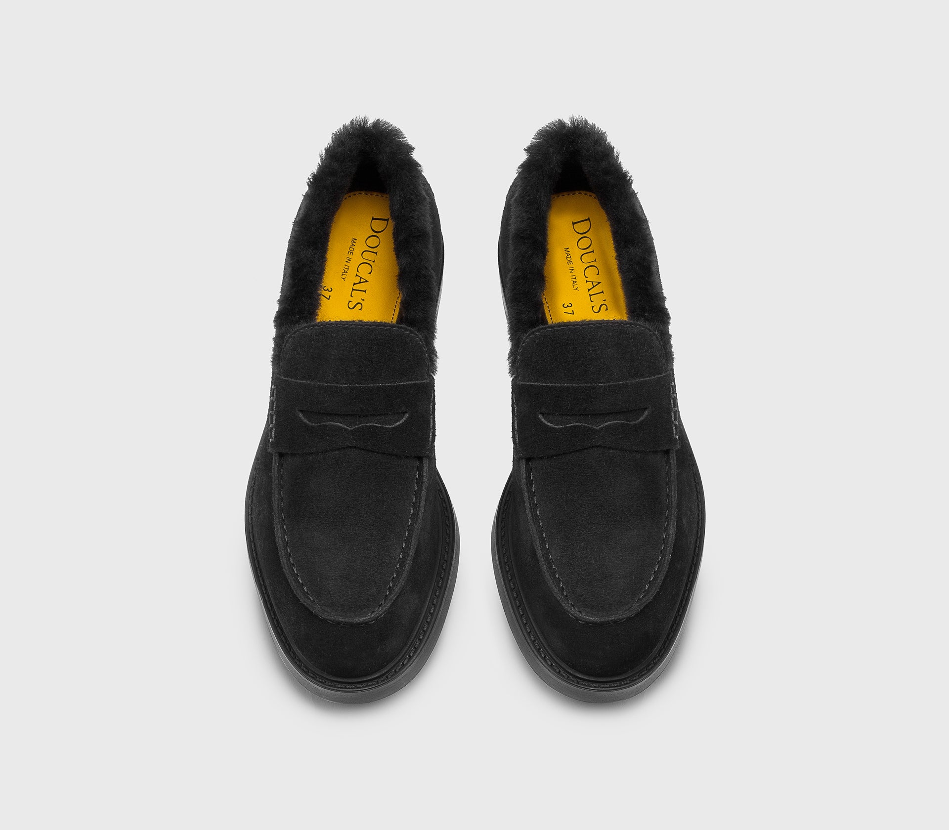 doucal-s-loafer-schwarz-veloursleder-fellfutter image 2
