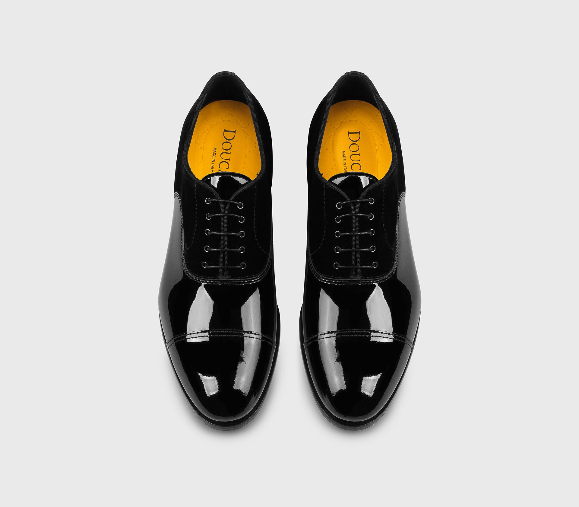 doucal-s-lace-ups-schn-rschuh-schwarz-lack-samt-ledersohle image 2