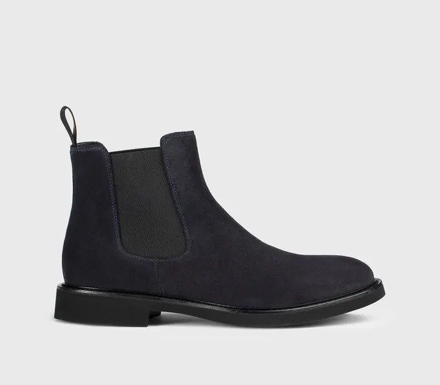 doucal-s-ankle-boots-stiefelette-velours-herren-blau-gummisohle image 1