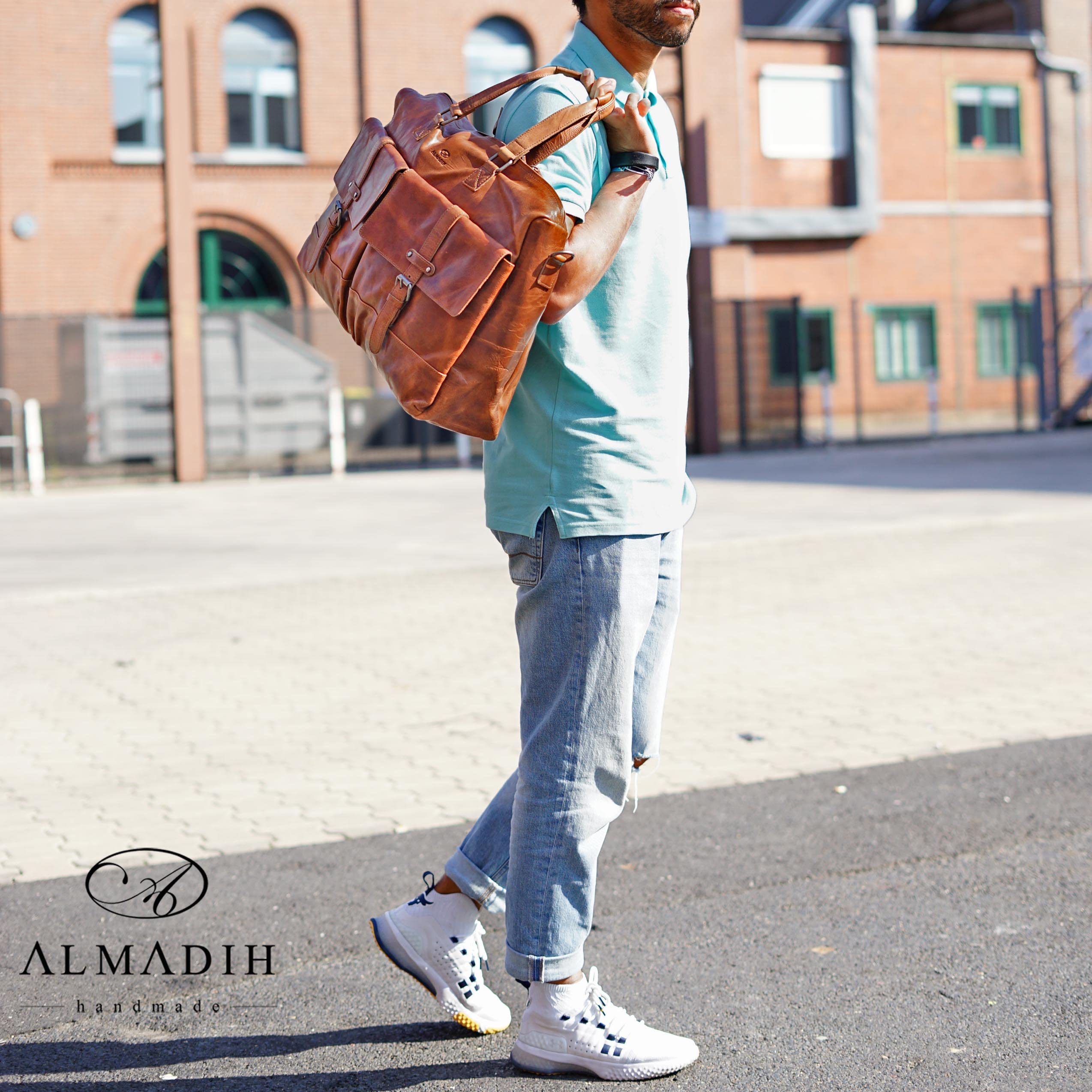 almadih-kane-reisetasche-leder-braun-havana-mit-laptopfach image 7