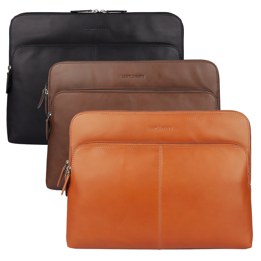gentlemen-s-laptoptaschen-sleeve-14-cognac-leder-mit-f-chern image 1